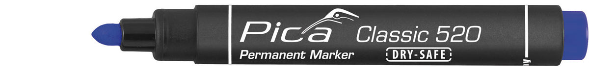 Pica Classic 520 Permanent Marker Blau mit sichtbarer Rundspitze