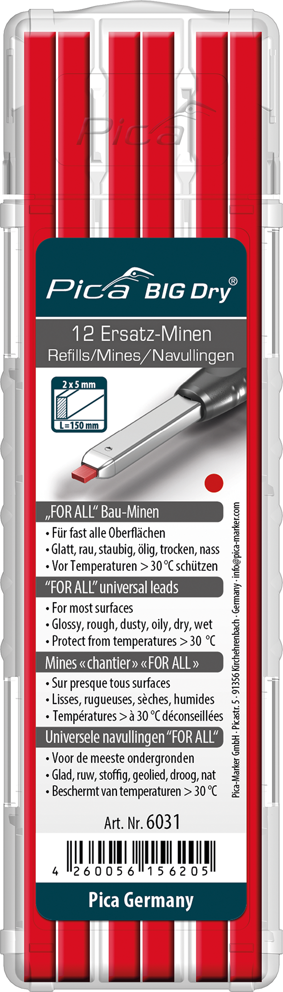 Pica BIG Dry Ersatzminen 6031 Rot